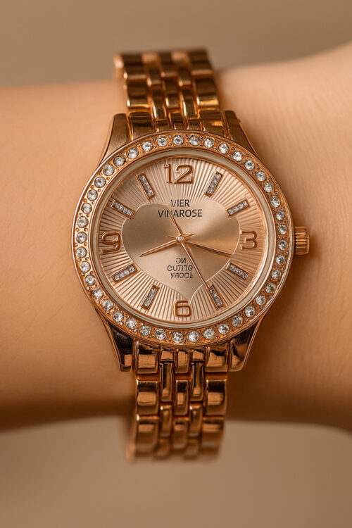 Luxury rose gold watch